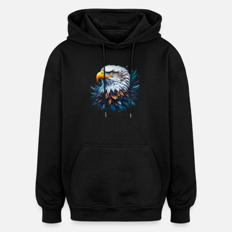 Adler - Oversized Unisex Hoodie - Schwarz