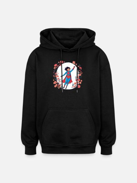 Super-Mom - Oversized Unisex Hoodie - black