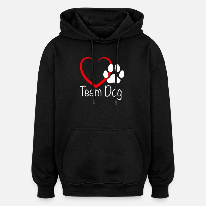 Team Dog mit Herz - Oversized Unisex Hoodie - Schwarz
