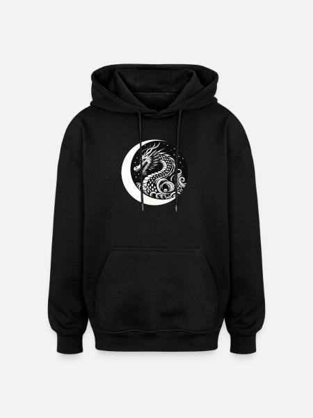 Chinese Dragon - Oversized Unisex Hoodie - black
