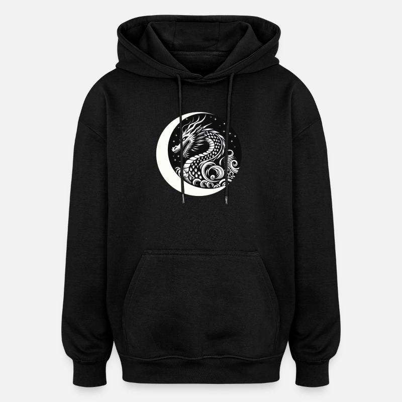 Chinesischer Drache - Oversized Unisex Hoodie - Schwarz