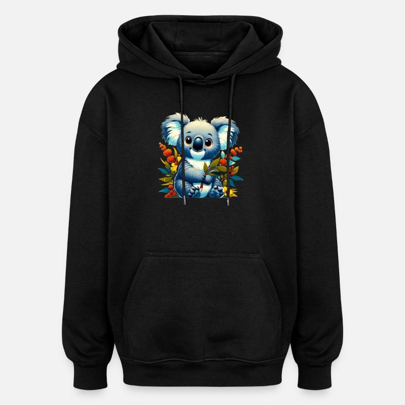 Koala - Sweat à capuche oversize unisexe - noir