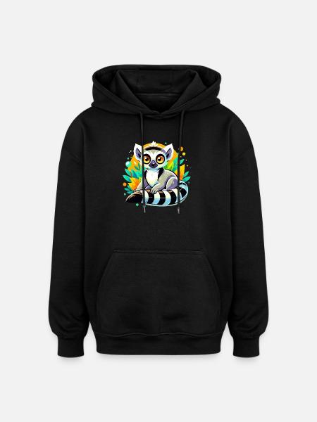 Lemur - Oversized Unisex Hoodie - black