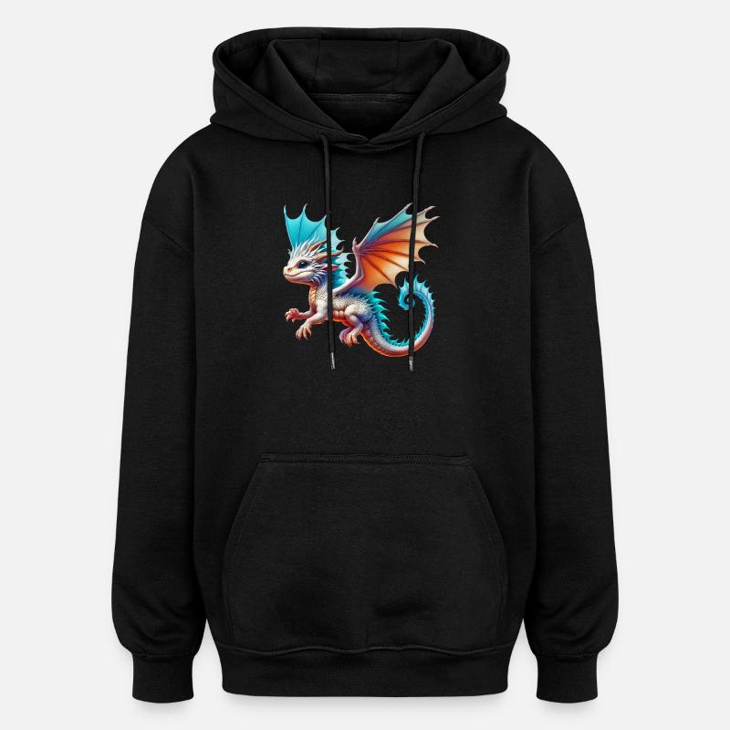 Drache - Oversized Unisex Hoodie - Schwarz