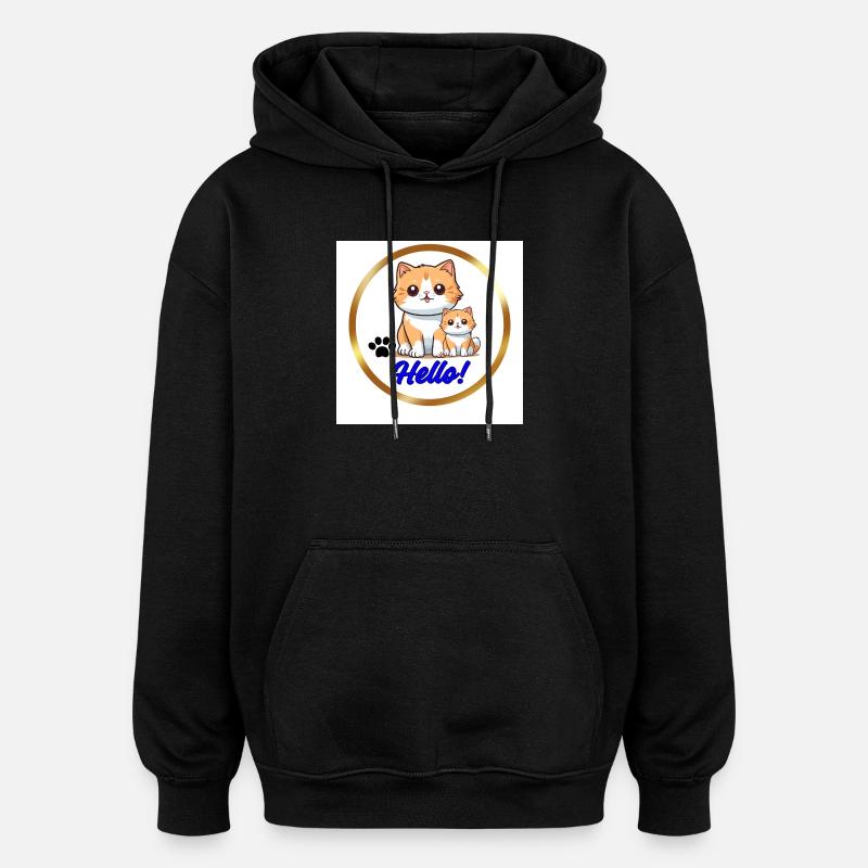 Bonjour - Sweat à capuche oversize unisexe - noir