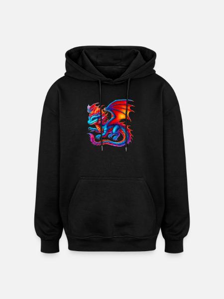 Dragon - Oversized Unisex Hoodie - black