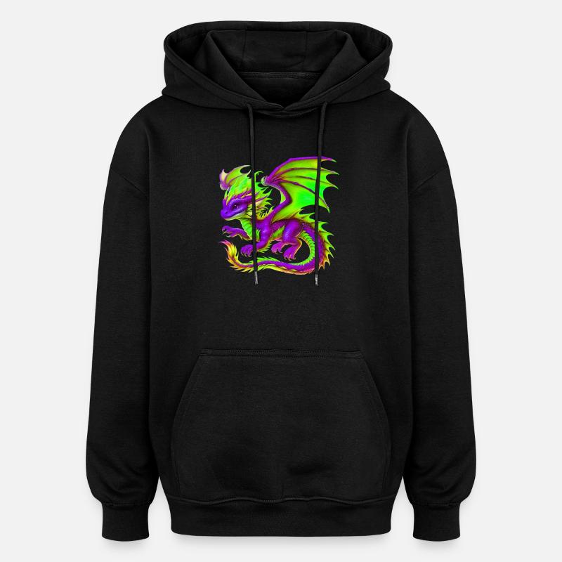 Drache - Oversized Unisex Hoodie - Schwarz
