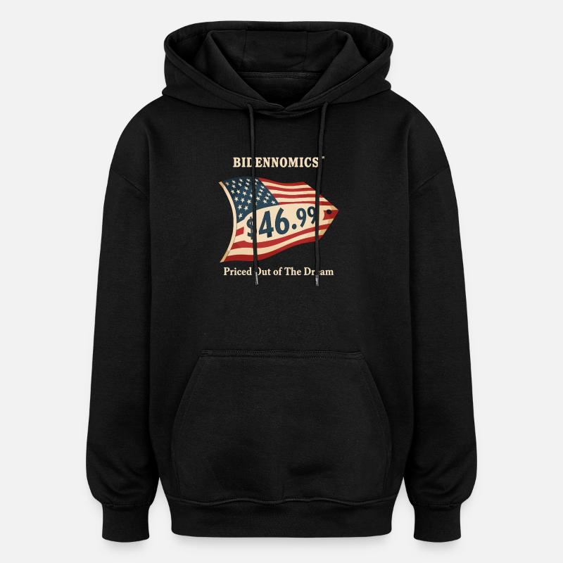 Conception d’étiquettes de prix Bidenomics - Sweat à capuche oversize unisexe - noir