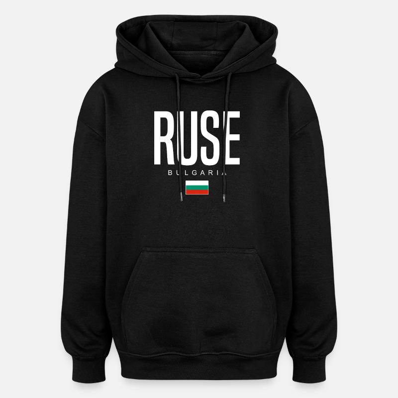 Ruse Bulgarie - Sweat à capuche oversize unisexe - noir