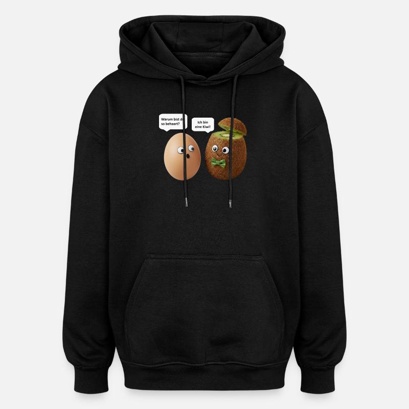 Kiwi and Egg Comedy Design - Oversized Unisex Hoodie - black