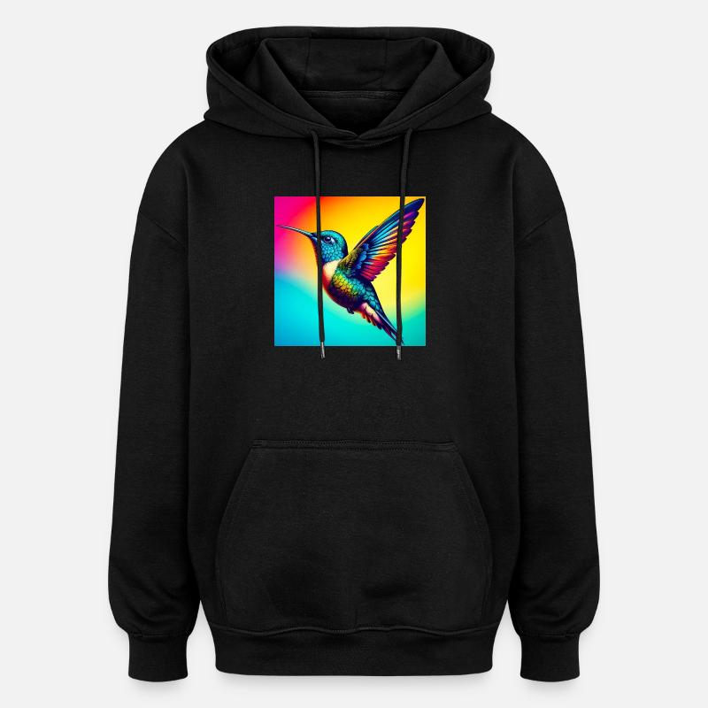 colibri - Sweat à capuche oversize unisexe - noir