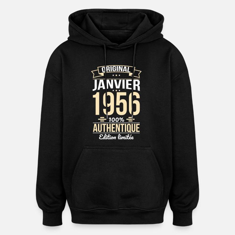 70th Anniversary - Original - January 1956 - Oversized Unisex Hoodie - black