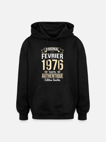 50th Anniversary - Original - February 1976 - Oversized Unisex Hoodie - black