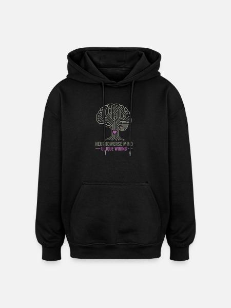 NEURODIVERSE MIND Unique Wiring Awareness  - Sweat à capuche oversize unisexe - noir