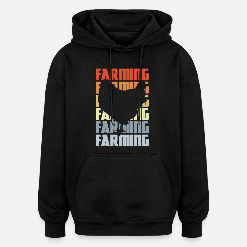 Élevage de poulets d’élevage - Sweat à capuche oversize unisexe - noir