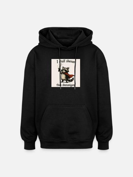 Héros raton laveur Péripée - Sweat à capuche oversize unisexe - noir