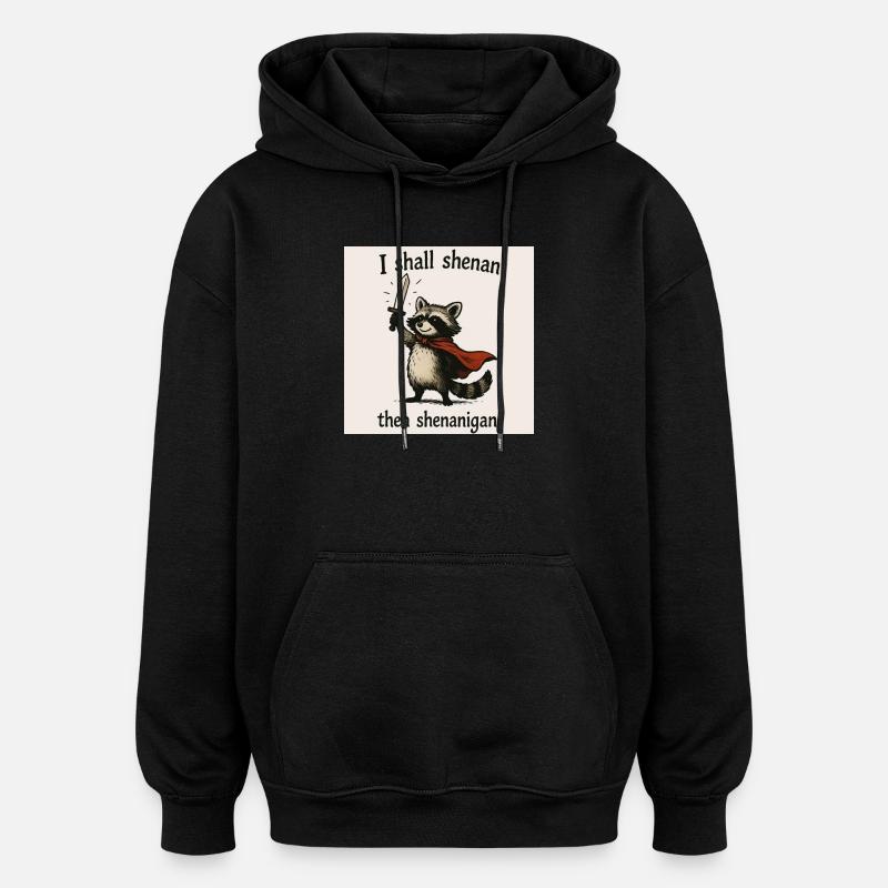 Héros raton laveur Péripée - Sweat à capuche oversize unisexe - noir
