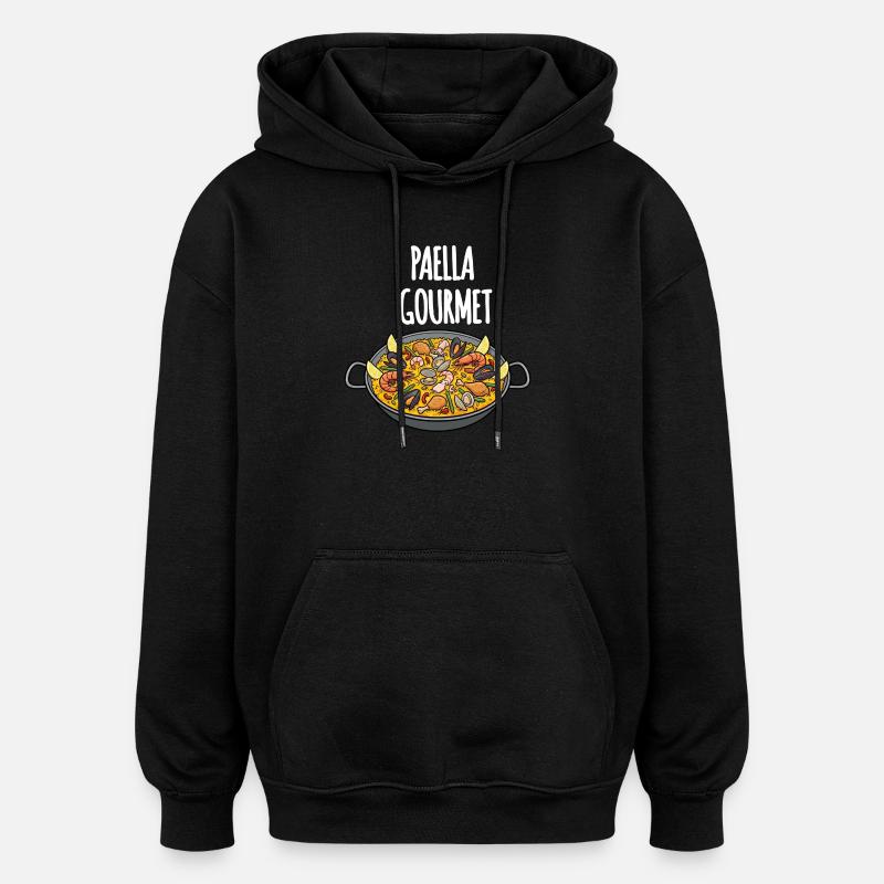 Paella Gourmet - Sweat à capuche oversize unisexe - noir