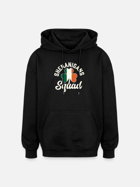 Shenanigans Squad Shamrock - Oversized Unisex Hoodie - black