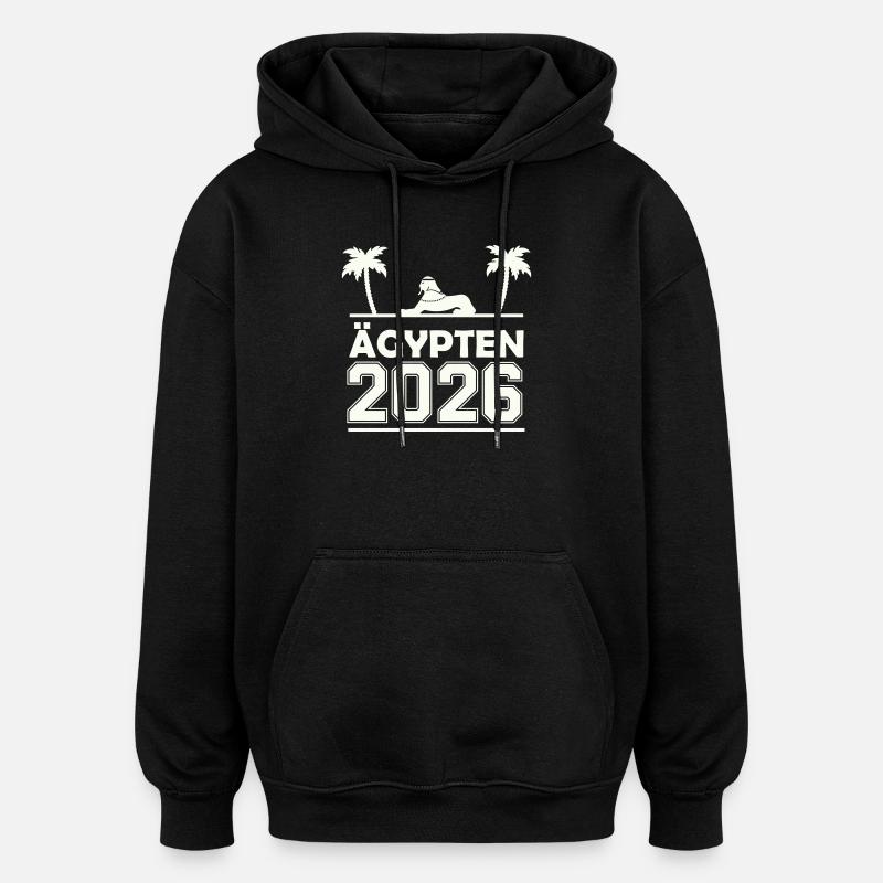 Egypt 2026 Silhouette - Felpa con cappuccio unisex oversize - nero