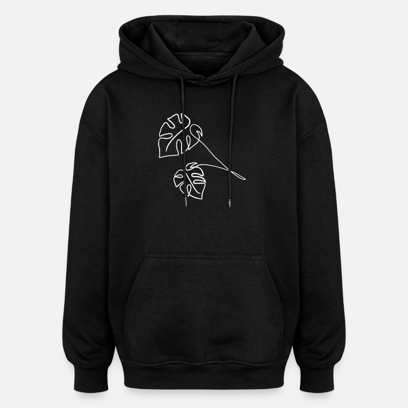 Monstera - Sweat à capuche oversize unisexe - noir