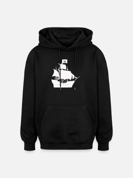 Pirate Ship Silhouette - Oversized Unisex Hoodie - black