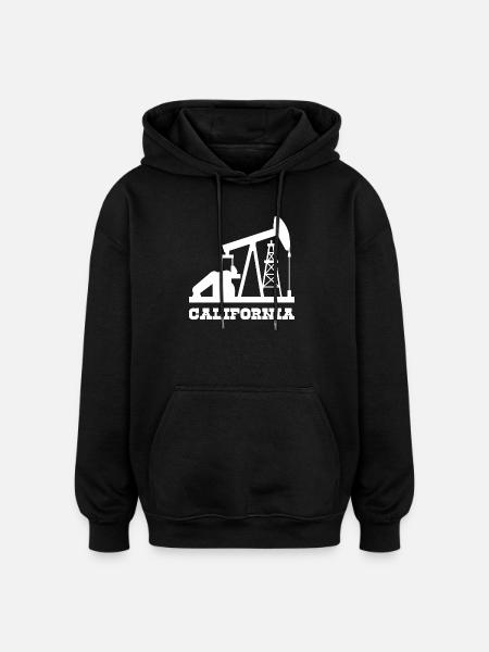 California Oilfield Pumpjack Design - Oversized Unisex Hoodie - black