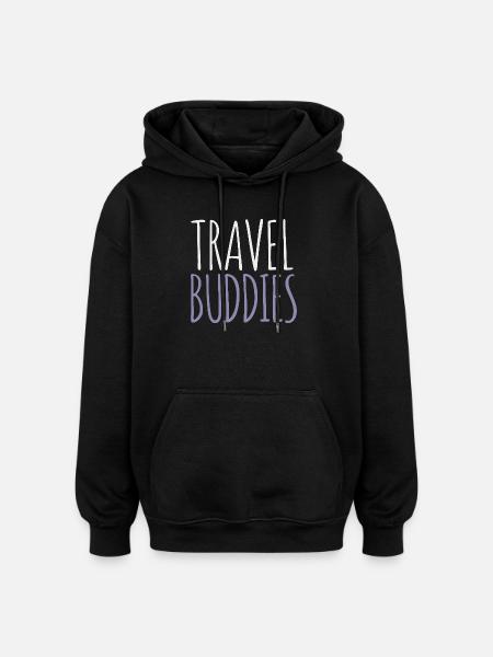 Reisefreunde - Oversized Unisex Hoodie - Schwarz