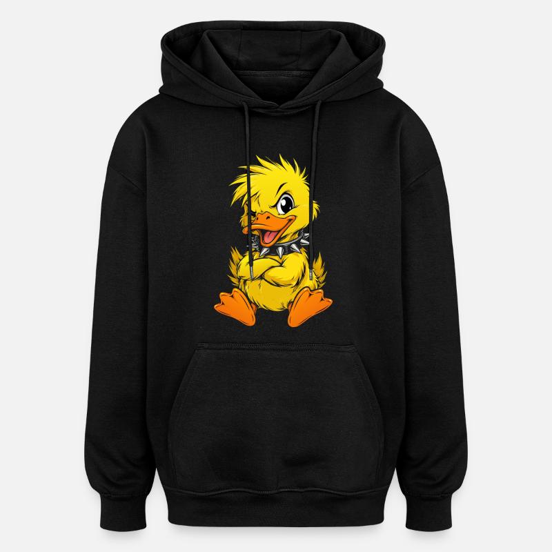 Canard mignon et audacieux - Sweat à capuche oversize unisexe - noir