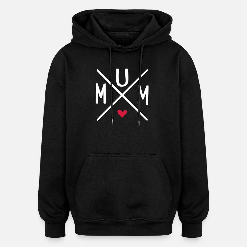 maman - Sweat à capuche oversize unisexe - noir