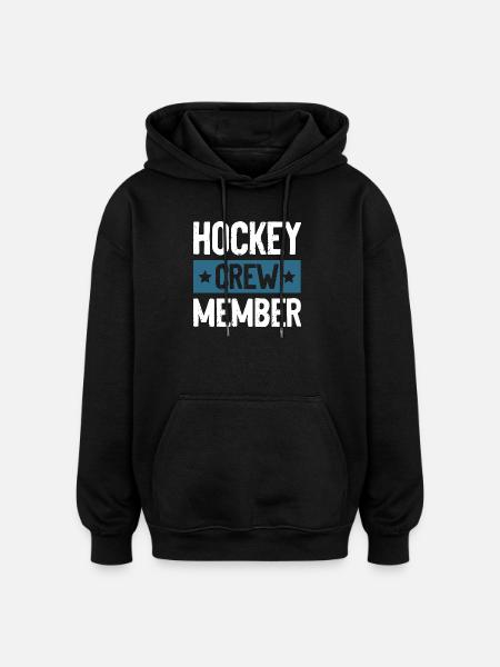 Hockey Crew - Sweat à capuche oversize unisexe - noir
