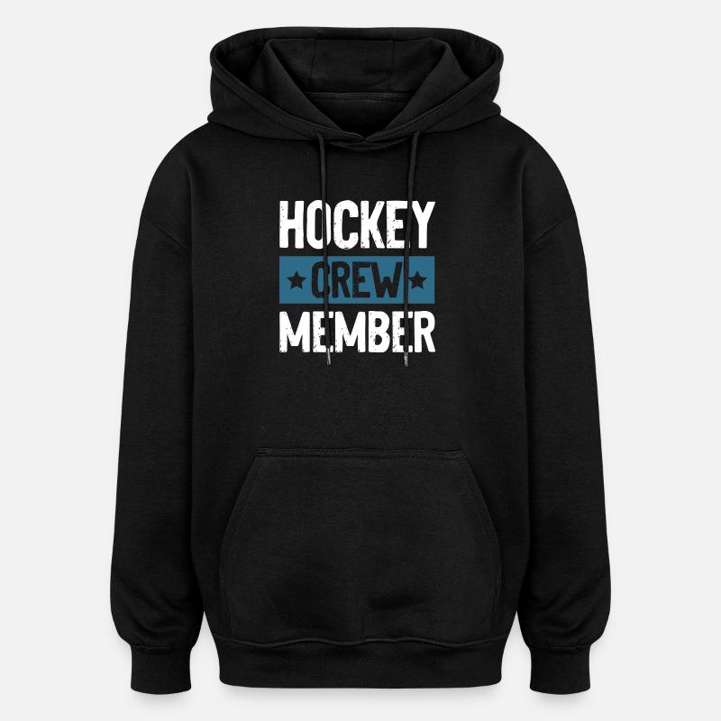 Hockey Crew - Sweat à capuche oversize unisexe - noir