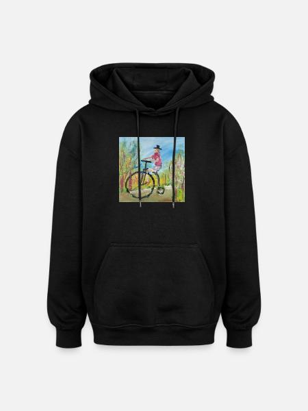 Hochrad - Oversized Unisex Hoodie - Schwarz