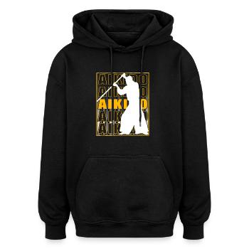 Aikido - Oversized Unisex Hoodie - Schwarz - Vorne - Noah (186cm)