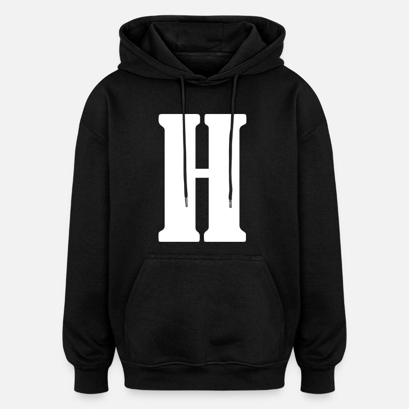H - Sweat à capuche oversize unisexe - noir