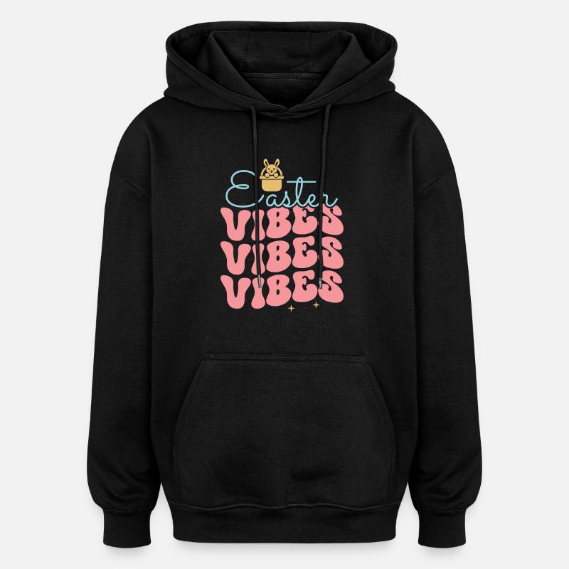 Pâques - Sweat à capuche oversize unisexe - noir