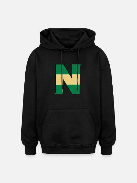 N droit - Sweat à capuche oversize unisexe - noir