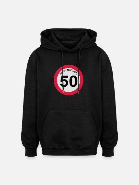 50 - Sweat à capuche oversize unisexe - noir