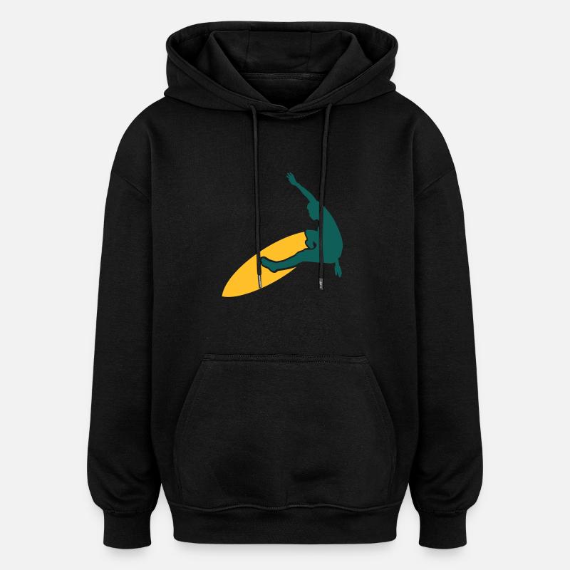 surfer - Sweat à capuche oversize unisexe - noir