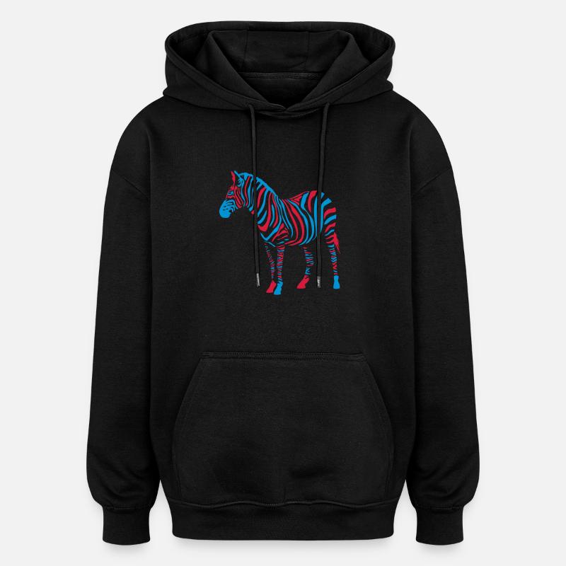 zebra - Oversized Unisex Hoodie - Schwarz