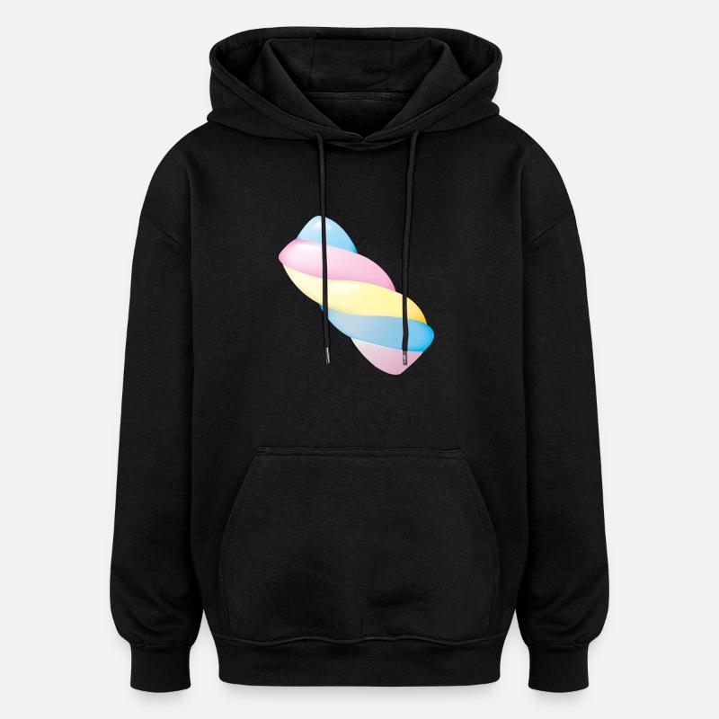 Smiley Marshmallow - Sweat à capuche oversize unisexe - noir