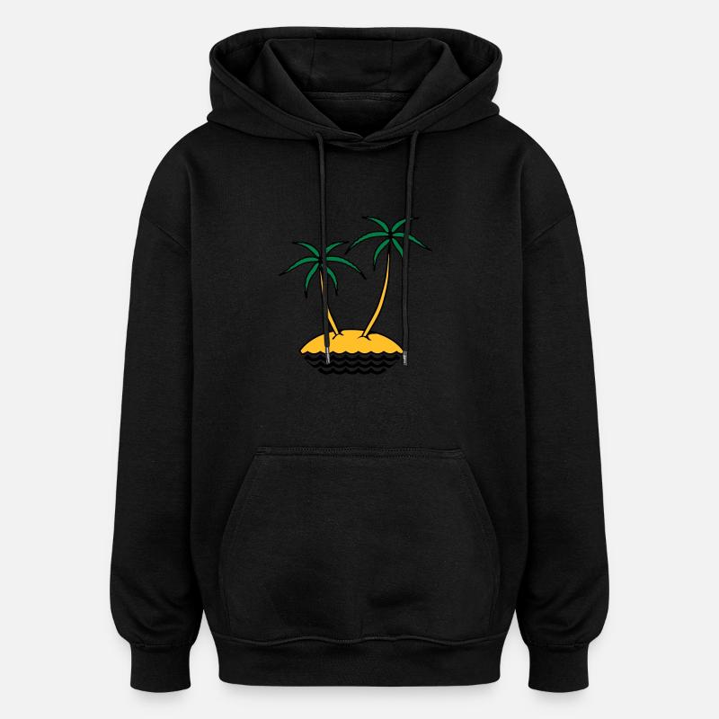insel - Oversized Unisex Hoodie - Schwarz