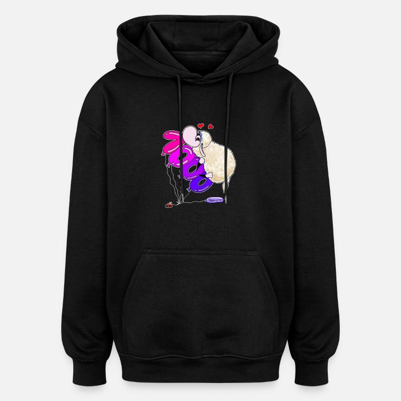 Wolly Sheepling 1000 abonnés - Sweat à capuche oversize unisexe - noir