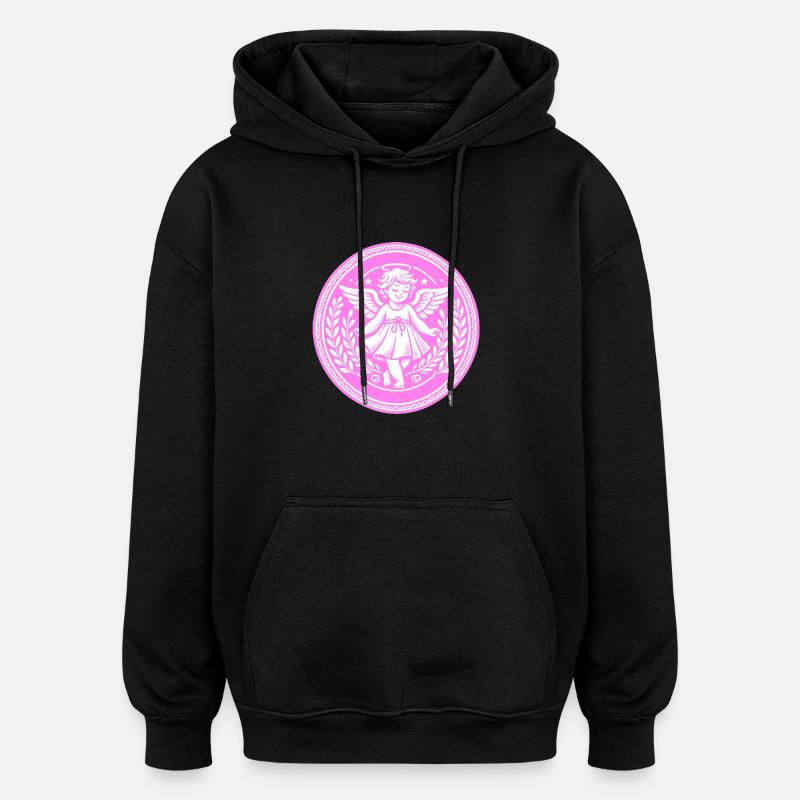Schutzengel Logo - Oversized Unisex Hoodie - Schwarz