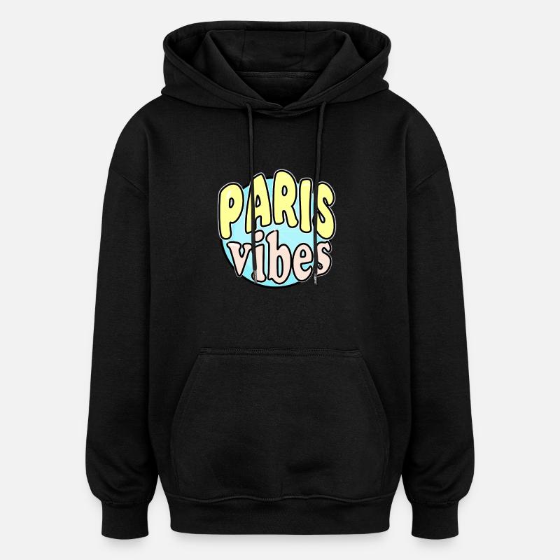 Paris Vibes - Sweat à capuche oversize unisexe - noir