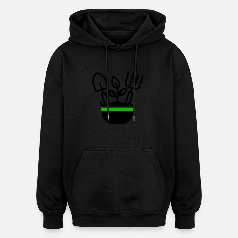 Gartenarbeit Gärtner Symbol - Oversized Unisex Hoodie - Schwarz