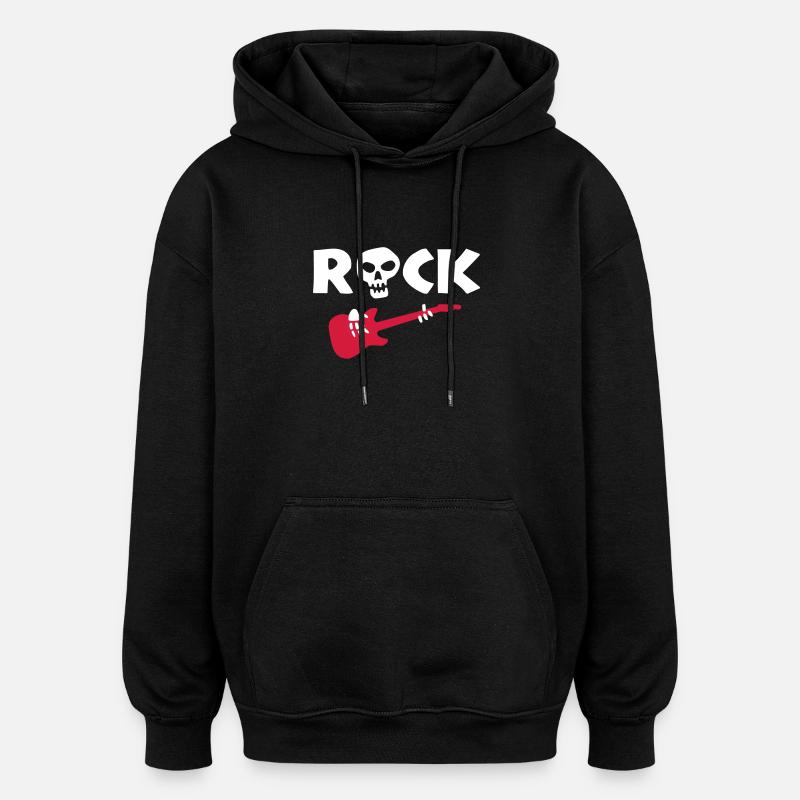 rock_skeleton - Sweat à capuche oversize unisexe - noir