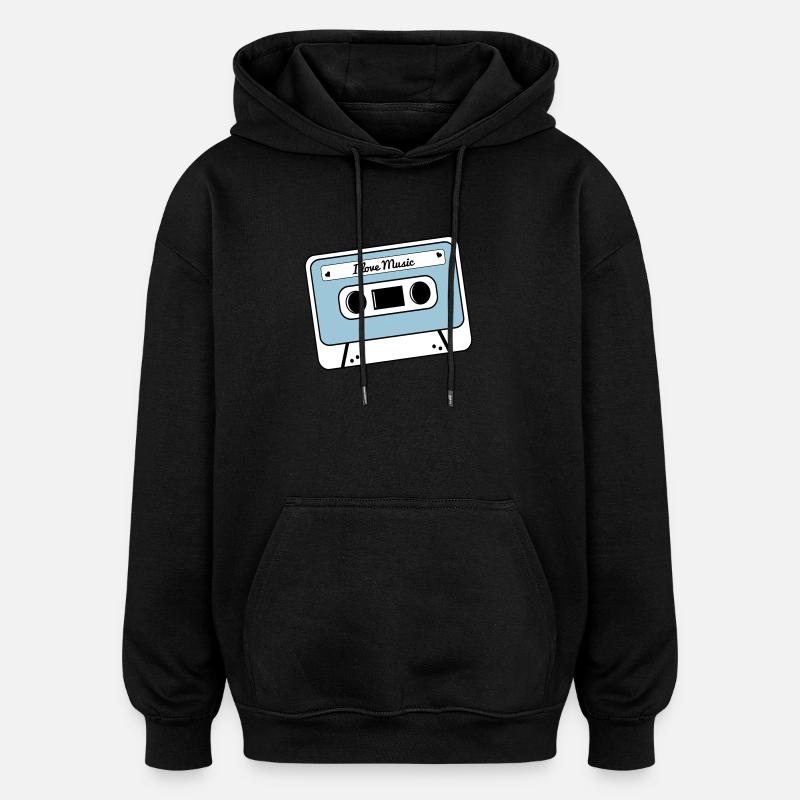 Kassette - Oversized Unisex Hoodie - Schwarz
