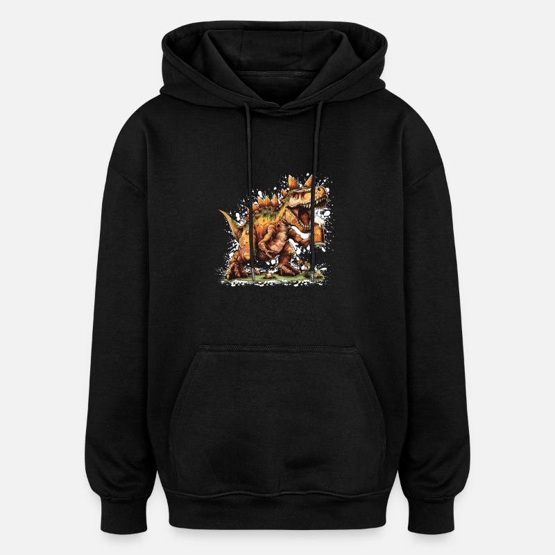 Dinosaurier stegosaurus Bier - Oversized Unisex Hoodie - Schwarz