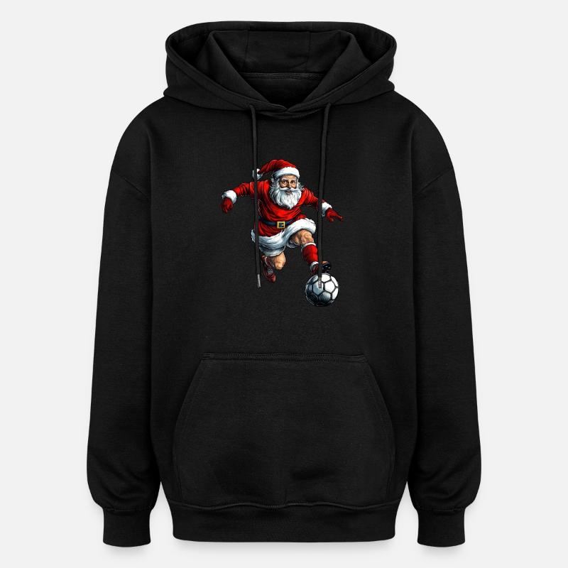 Père Noël footballeur - Sweat à capuche oversize unisexe - noir